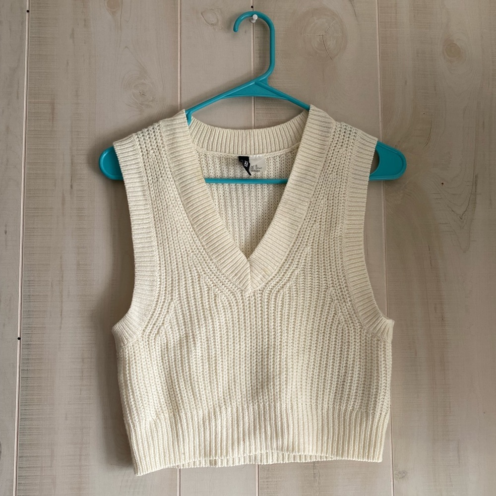 Cream sweat vest
